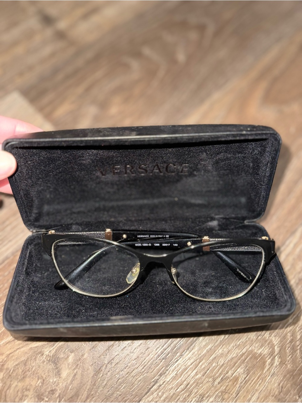 Versace Black and Gold Cat-Eye Prescription Glasses